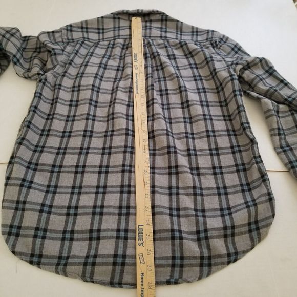 Northwest Territory Shirt Mens Medium Flannel Button-Up Gray Blue Black Plaid - Picture 4 of 10